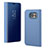 Funda de Cuero Cartera con Soporte Espejo Carcasa para Samsung Galaxy S7 Edge G935F Azul