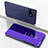 Funda de Cuero Cartera con Soporte Espejo Carcasa para Xiaomi Mi 11 5G Azul Real