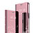 Funda de Cuero Cartera con Soporte Espejo Carcasa para Xiaomi Mi 9 Pro Oro Rosa