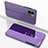 Funda de Cuero Cartera con Soporte Espejo Carcasa para Xiaomi Poco C50 Purpura Claro