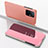 Funda de Cuero Cartera con Soporte Espejo Carcasa QH1 para Xiaomi Mi 11T 5G Oro Rosa