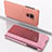 Funda de Cuero Cartera con Soporte Espejo Carcasa QH1 para Xiaomi Redmi 10X 4G Oro Rosa