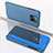 Funda de Cuero Cartera con Soporte Espejo Carcasa QH1 para Xiaomi Redmi 10X Pro 5G Azul