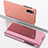 Funda de Cuero Cartera con Soporte Espejo Carcasa QH1 para Xiaomi Redmi 9AT Oro Rosa