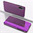 Funda de Cuero Cartera con Soporte Espejo Carcasa QH1 para Xiaomi Redmi 9i Purpura Claro