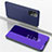 Funda de Cuero Cartera con Soporte Espejo Carcasa ZL1 para Samsung Galaxy A52 5G Morado