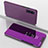 Funda de Cuero Cartera con Soporte Espejo Carcasa ZL1 para Samsung Galaxy A70 Purpura Claro
