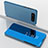 Funda de Cuero Cartera con Soporte Espejo Carcasa ZL1 para Samsung Galaxy A80 Azul