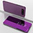 Funda de Cuero Cartera con Soporte Espejo Carcasa ZL1 para Samsung Galaxy A80 Purpura Claro