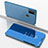 Funda de Cuero Cartera con Soporte Espejo Carcasa ZL1 para Samsung Galaxy M21 Azul
