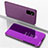 Funda de Cuero Cartera con Soporte Espejo Carcasa ZL1 para Samsung Galaxy Quantum2 5G Purpura Claro