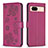 Funda de Cuero Cartera con Soporte Flores Carcasa BF1 para Google Pixel 8a 5G Rosa Roja