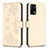 Funda de Cuero Cartera con Soporte Flores Carcasa BF1 para Oppo A74 4G Oro