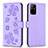 Funda de Cuero Cartera con Soporte Flores Carcasa BF1 para Oppo A94 5G Morado