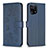 Funda de Cuero Cartera con Soporte Flores Carcasa BF1 para Oppo Find X5 5G Azul