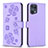 Funda de Cuero Cartera con Soporte Flores Carcasa BF1 para Oppo Find X5 Pro 5G Morado