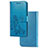 Funda de Cuero Cartera con Soporte Flores Carcasa para Huawei P40 Lite 5G Azul