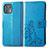 Funda de Cuero Cartera con Soporte Flores Carcasa para Motorola Moto Edge 20 Lite 5G Azul