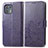 Funda de Cuero Cartera con Soporte Flores Carcasa para Motorola Moto Edge 20 Lite 5G Morado