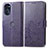 Funda de Cuero Cartera con Soporte Flores Carcasa para Motorola Moto G 5G (2022) Morado