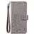 Funda de Cuero Cartera con Soporte Flores Carcasa para Motorola Moto One Fusion Plus Gris