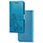 Funda de Cuero Cartera con Soporte Flores Carcasa para Sony Xperia 1 II Azul