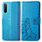 Funda de Cuero Cartera con Soporte Flores Carcasa para Sony Xperia 10 III Azul
