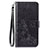 Funda de Cuero Cartera con Soporte Flores Carcasa para Sony Xperia 8 Lite Negro