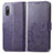 Funda de Cuero Cartera con Soporte Flores Carcasa para Sony Xperia Ace II Morado