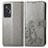 Funda de Cuero Cartera con Soporte Flores Carcasa para Vivo X70 5G Gris