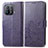 Funda de Cuero Cartera con Soporte Flores Carcasa para Xiaomi Mi 11 Pro 5G Morado