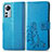 Funda de Cuero Cartera con Soporte Flores Carcasa para Xiaomi Mi 12S Pro 5G Azul