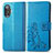 Funda de Cuero Cartera con Soporte Flores Carcasa para Xiaomi Poco F3 GT 5G Azul