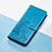 Funda de Cuero Cartera con Soporte Flores Carcasa S03D para Huawei P40 Lite E Azul