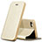 Funda de Cuero Cartera con Soporte L01 para Apple iPhone 5S Oro