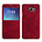 Funda de Cuero Cartera con Soporte L01 para Samsung Galaxy Note 5 N9200 N920 N920F Rojo