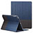 Funda de Cuero Cartera con Soporte L03 para Apple iPad 2 Azul