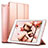 Funda de Cuero Cartera con Soporte L05 para Apple iPad Mini 4 Oro Rosa