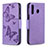 Funda de Cuero Cartera con Soporte Mariposa Carcasa B01F para Samsung Galaxy A40s Purpura Claro