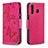 Funda de Cuero Cartera con Soporte Mariposa Carcasa B01F para Samsung Galaxy A40s Rosa Roja