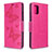 Funda de Cuero Cartera con Soporte Mariposa Carcasa B01F para Samsung Galaxy A51 4G Rosa Roja