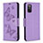 Funda de Cuero Cartera con Soporte Mariposa Carcasa B01F para Samsung Galaxy M02s Purpura Claro