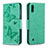 Funda de Cuero Cartera con Soporte Mariposa Carcasa B01F para Samsung Galaxy M10 Verde
