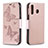 Funda de Cuero Cartera con Soporte Mariposa Carcasa B01F para Samsung Galaxy M30 Oro Rosa