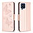 Funda de Cuero Cartera con Soporte Mariposa Carcasa B01F para Samsung Galaxy M53 5G Oro Rosa