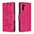 Funda de Cuero Cartera con Soporte Mariposa Carcasa B01F para Samsung Galaxy Note 10 5G Rosa Roja