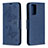 Funda de Cuero Cartera con Soporte Mariposa Carcasa B01F para Samsung Galaxy Note 20 5G Azul