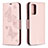 Funda de Cuero Cartera con Soporte Mariposa Carcasa B01F para Samsung Galaxy Note 20 5G Oro Rosa