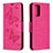 Funda de Cuero Cartera con Soporte Mariposa Carcasa B01F para Samsung Galaxy Note 20 5G Rosa Roja