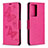Funda de Cuero Cartera con Soporte Mariposa Carcasa B01F para Samsung Galaxy Note 20 Ultra 5G Rosa Roja
